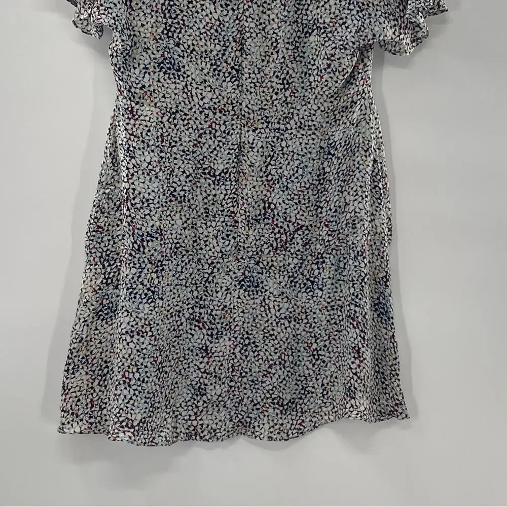 Reiss Ditsy Mosaic Print Silk Casual Dress Size 8 Medium Femme Multicolor Prose